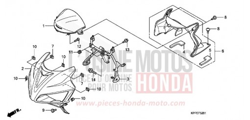 PANNEAU SUPERIEUR (CBR125RW7/RW9/RWA) CBR125RW9 de 2009
